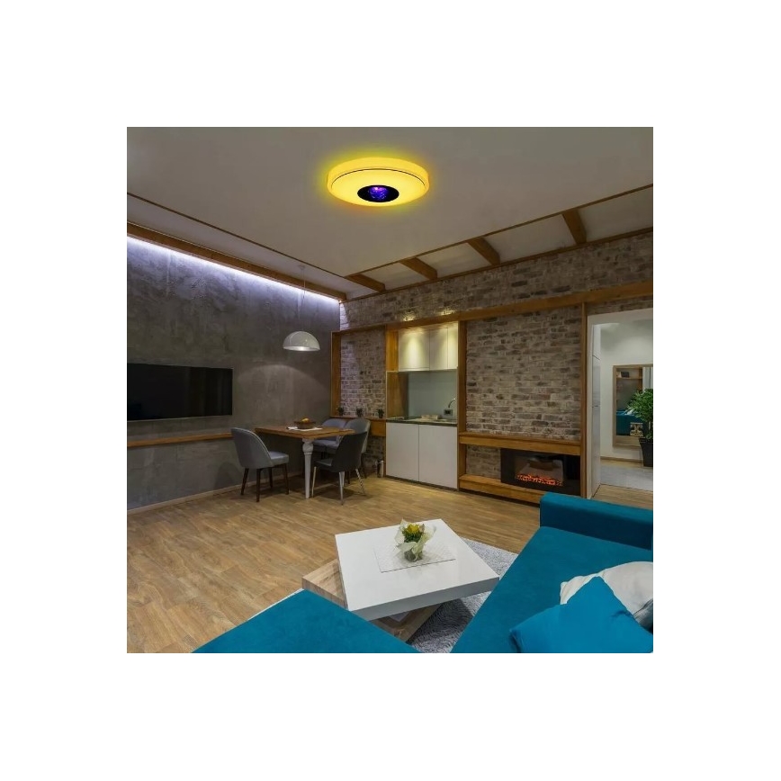 LED loftlampe dæmpbar RGB-farver MAGIC DISCO LED/18W/230V + fjernbetjening