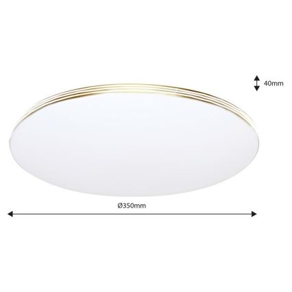 LED loftlampe dæmpbar SIENA GOLD LED/30W/230V + fjernbetjening