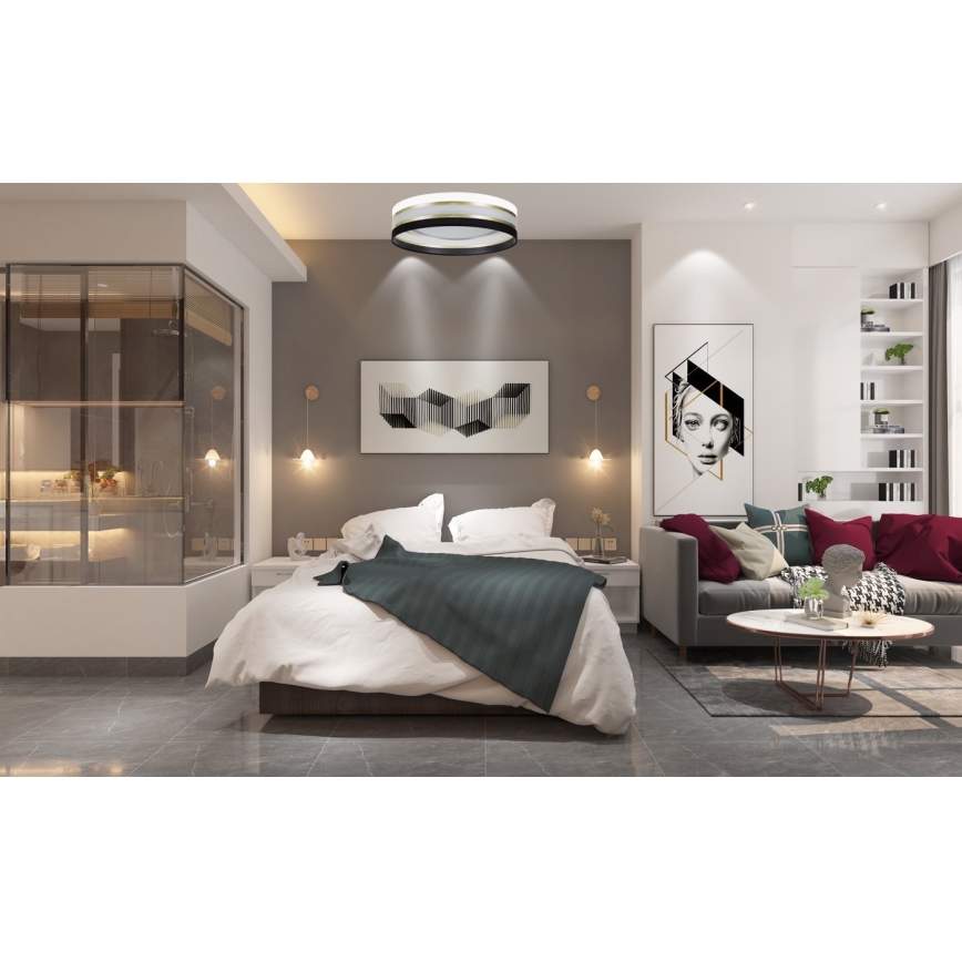 LED loftlampe dæmpbar SMART CORAL GOLD LED/24W/230V sort/hvid + fjernbetjening
