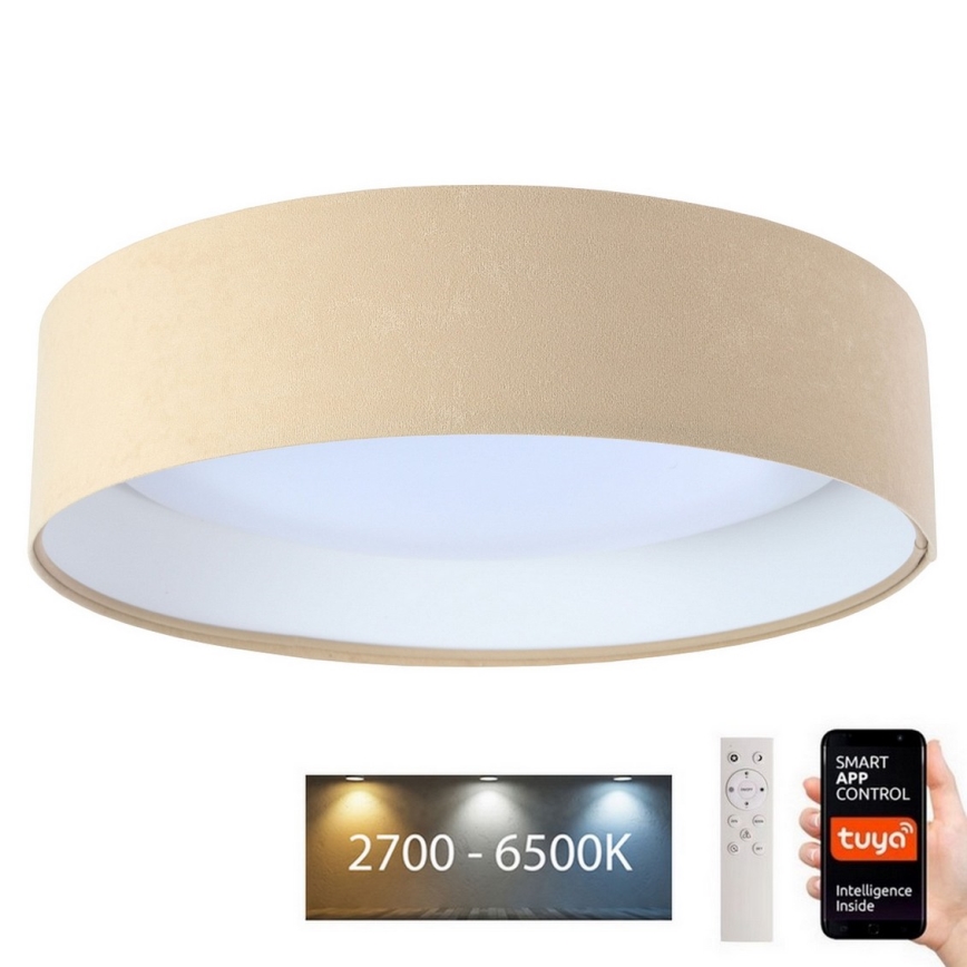 LED loftlampe dæmpbar SMART GALAXY LED/36W/230V diam. 55 cm 2700-6500K Wi-Fi Tuya beige/hvid + fjernbetjening