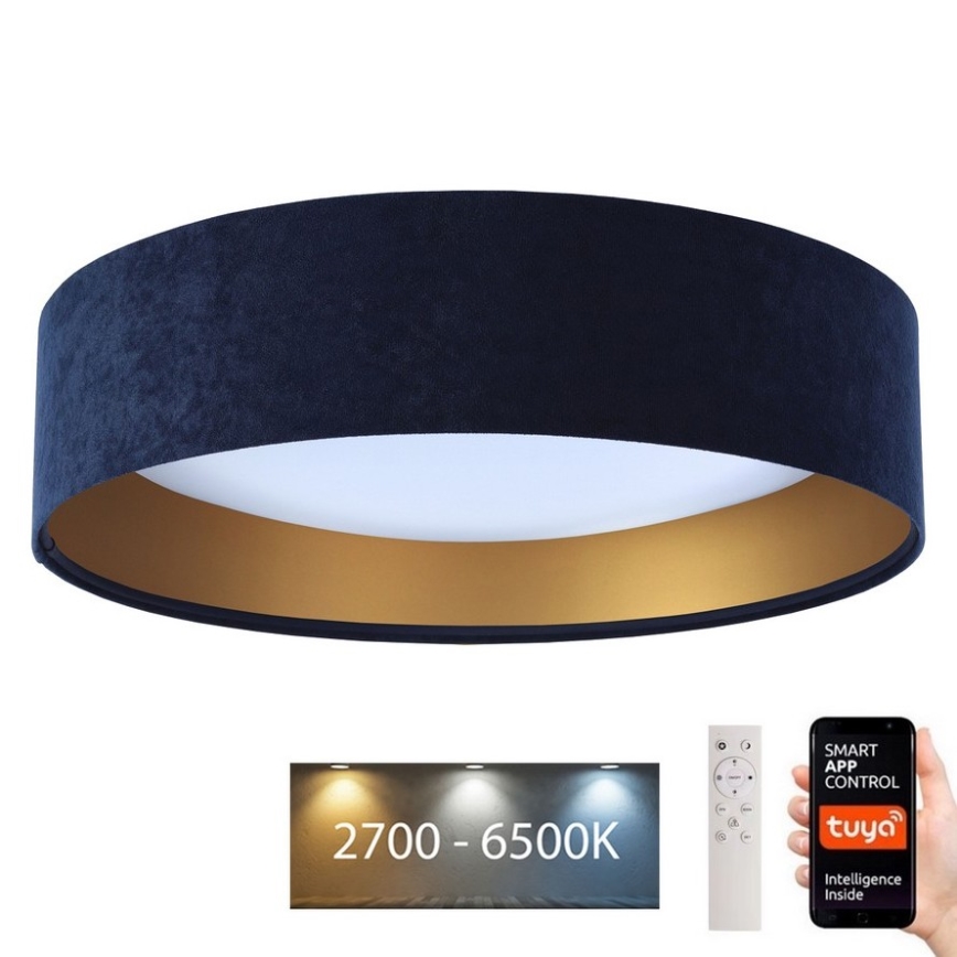 LED loftlampe dæmpbar SMART GALAXY LED/36W/230V diam. 55 cm 2700-6500K Wi-Fi Tuya blå/guldfarvet + fjernbetjening