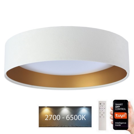 LED loftlampe dæmpbar SMART GALAXY LED/36W/230V diam. 55 cm 2700-6500K Wi-Fi Tuya hvid/guldfarvet + fjernbetjening