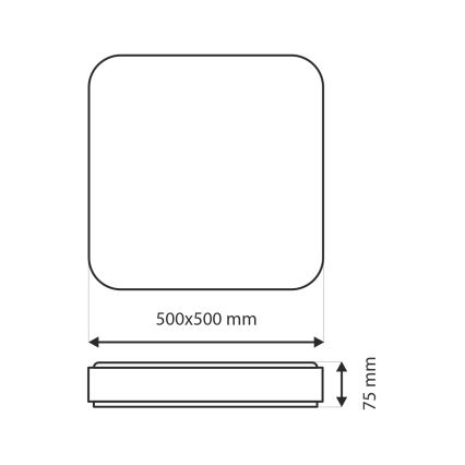 LED loftlampe dæmpbar UNA LED/60W/230V 2700-6500K 50x50 cm + fjernbetjening