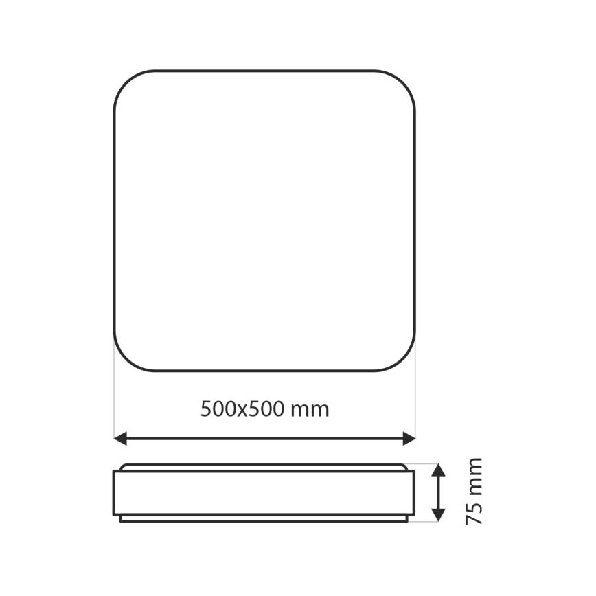 LED loftlampe dæmpbar UNA LED/60W/230V 2700-6500K 50x50 cm + fjernbetjening