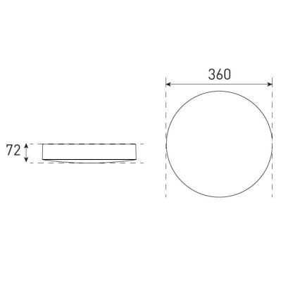 LED loftlampe til badeværelse dæmpbar VARIO LUMO LED/13/18W/230V 3000/4000/5700K diameter 36 cm IP44 sort