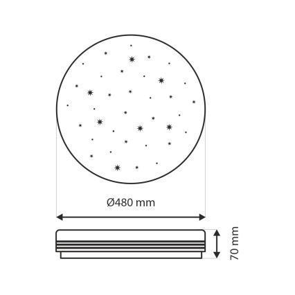 LED loftlampe dæmpbar VENTA LED/36W/230V 2700-6500K diameter 48 cm + fjernbetjening