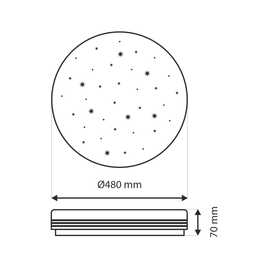 LED loftlampe dæmpbar VENTA LED/36W/230V 2700-6500K diameter 48 cm + fjernbetjening