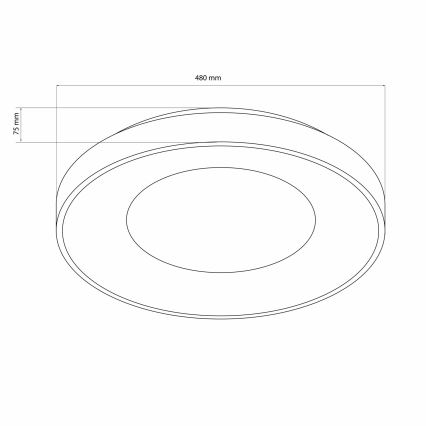 LED loftlampe til badeværelse dæmpbar WITOLD LED/72W/230V diameter 48 cm 3000-6000K IP44 + fjernbetjening