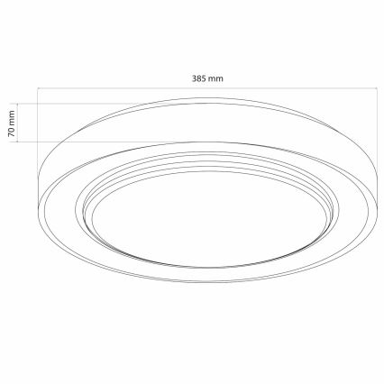 LED loftlampe til badeværelse dæmpbar ZYGMUNT LED/48W/230V diameter 38,5 cm 3000-6000K IP44 + fjernbetjening