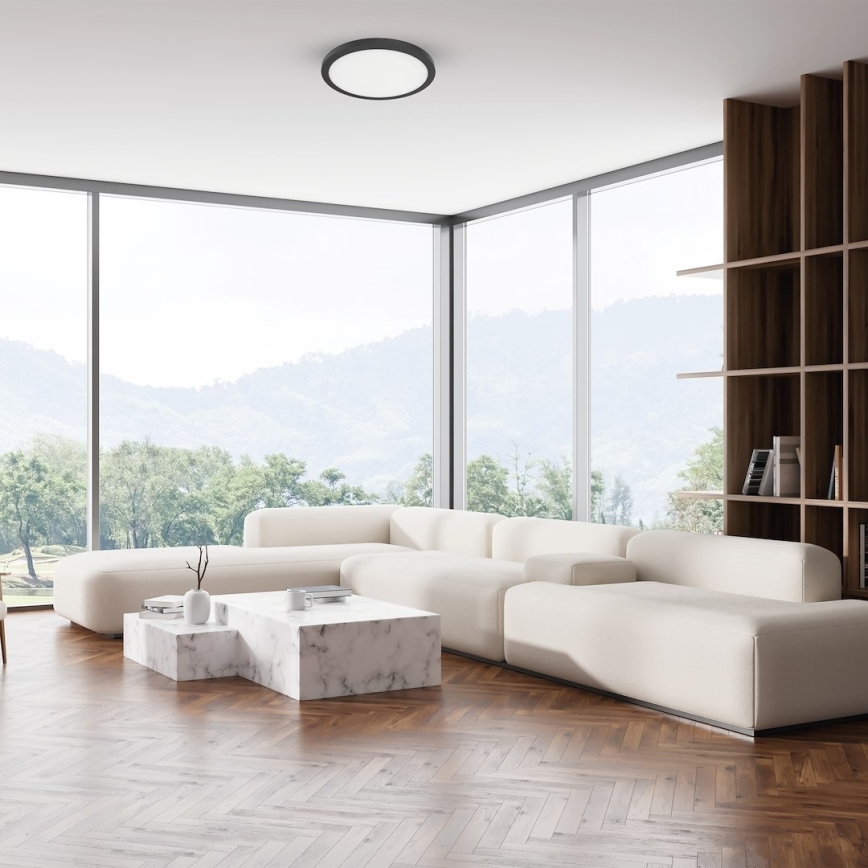 LED loftlampe EVORA LED/24W/230V 3000/4000/6000K Ø 30 cm sort