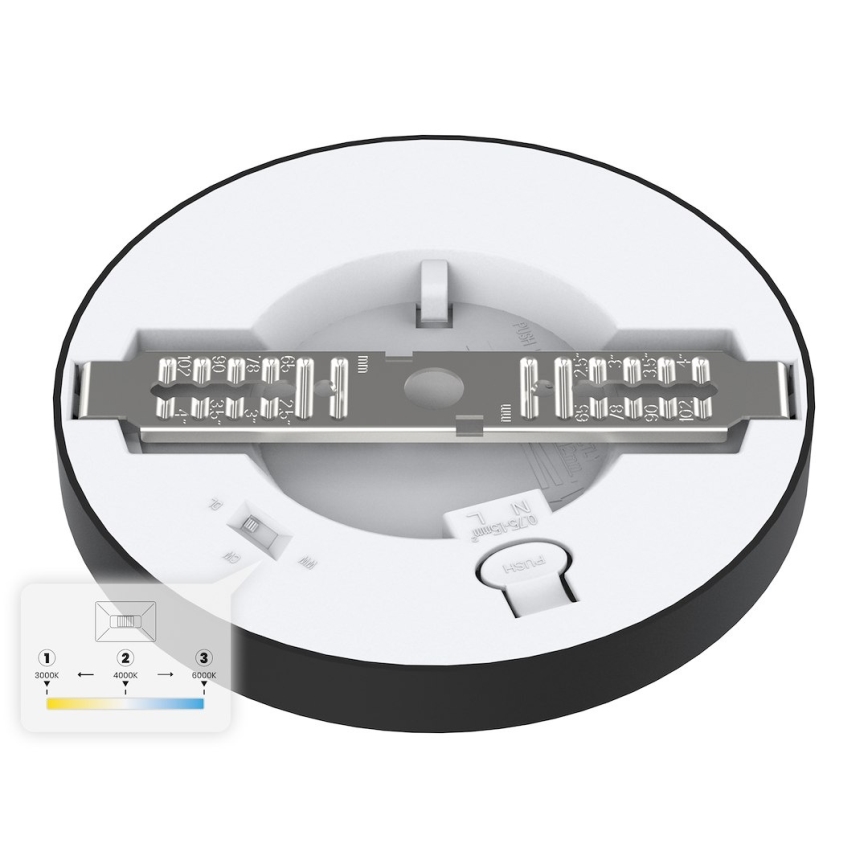 LED-loftlampe EVORA LED/6W/230V 3000/4000/6000K Ø14 cm sort