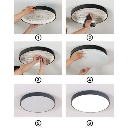 LED loftlampe FELIZ LED/30W/230V 4000K diameter 30 cm sort