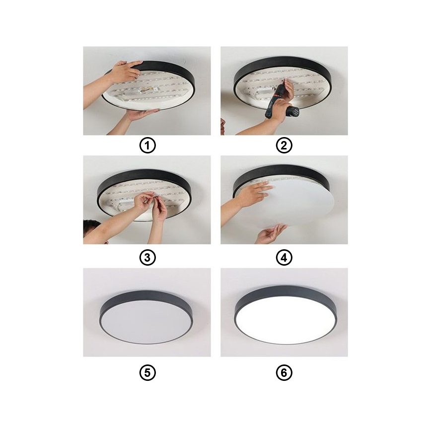 LED loftlampe FELIZ LED/30W/230V 4000K diameter 30 cm sort