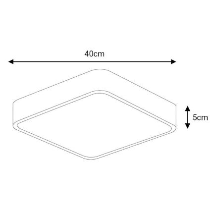 LED loftlampe FELIZ LED/40W/230V 4000K 40x40 cm sort