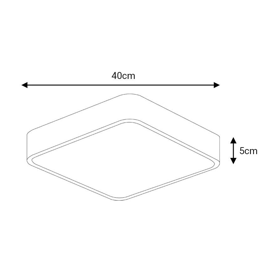 LED loftlampe FELIZ LED/40W/230V 4000K 40x40 cm sort