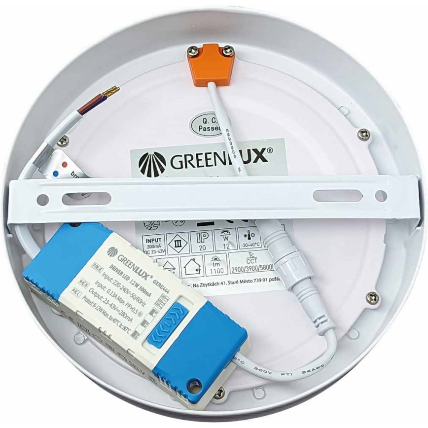 LED loftlampe FENIX LED/12W/230V 2900/3900/5800K diameter 16,8 cm hvid