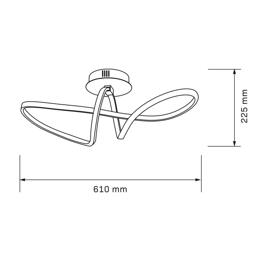LED loftlampe FLAVIA LED/33W/230V 24x61 cm sort