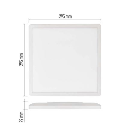 LED loftlampe FLORI LED/18W/230V 4000K hvid 29x29 cm