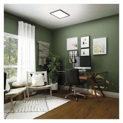 LED loftlampe FLORI LED/18W/230V 4000K sort 29x29 cm
