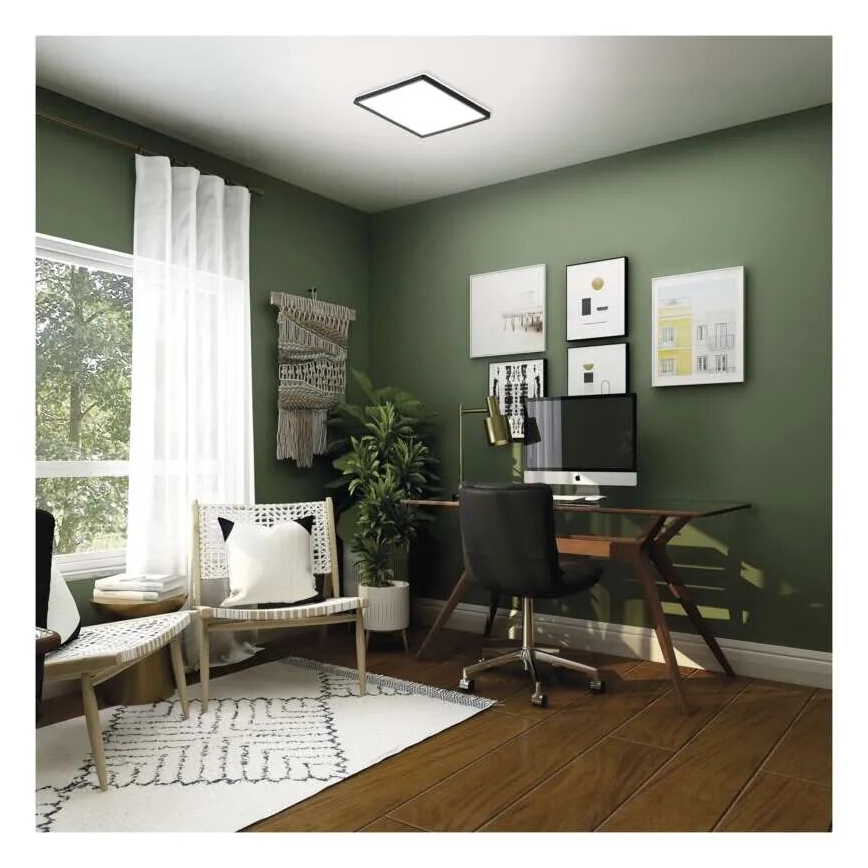 LED loftlampe FLORI LED/18W/230V 4000K sort 29x29 cm