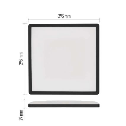 LED loftlampe FLORI LED/18W/230V 4000K sort 29x29 cm