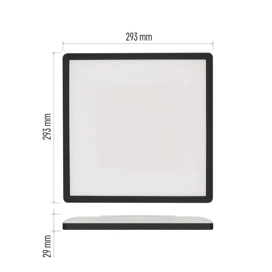 LED loftlampe FLORI LED/18W/230V 4000K sort 29x29 cm