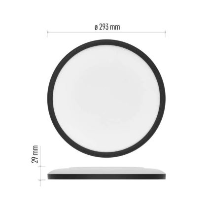 LED loftlampe FLORI LED/18W/230V 4000K sort diameter 29 cm