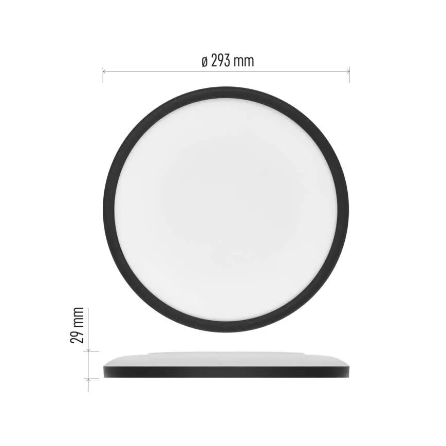 LED loftlampe FLORI LED/18W/230V 4000K sort diameter 29 cm