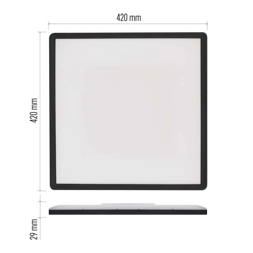 LED loftlampe FLORI LED/22W/230V 4000K sort 42x42 cm