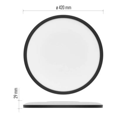 LED loftlampe FLORI LED/22W/230V 4000K sort diameter 42 cm