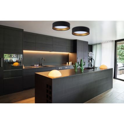 LED loftlampe GALAXY LED/24W/230V Ø 44 cm sort/guld