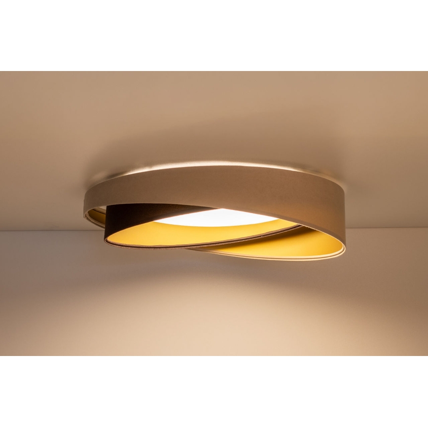 LED-loftlampe GALAXY MODERN LED, 24 W, 230 V, Ø 55 cm, beige/brun/guld