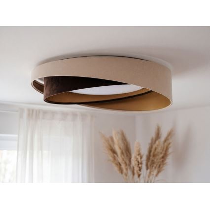 LED-loftlampe GALAXY MODERN LED, 24 W, 230 V, Ø 55 cm, beige/brun/guld