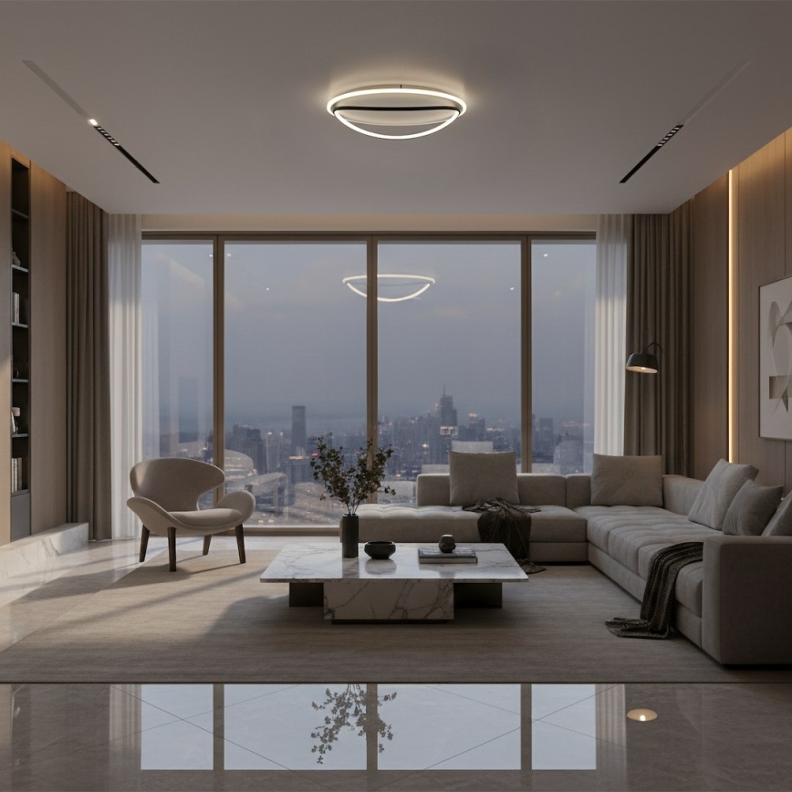 LED loftlampe HALO LED/38W/230V Ø 50 cm sort