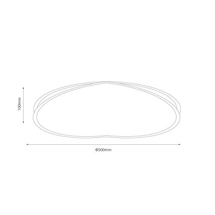 LED loftlampe HALO LED/38W/230V Ø 50 cm sort