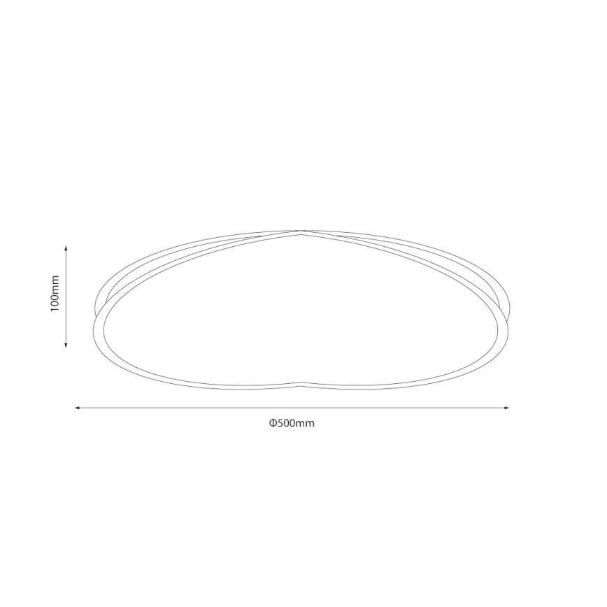 LED loftlampe HALO LED/38W/230V Ø 50 cm sort