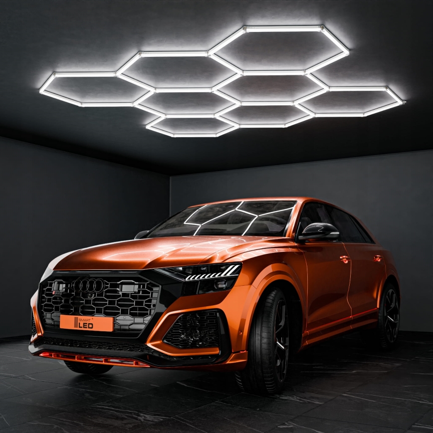 LED loftlampe HEXAGON LED/280W/85-265V 6500K 313x298 cm CRI 90 IP54 hvid