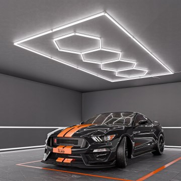 LED-loftlampe HEXAGON LED/384W/85-265V 6500K 484x243 cm CRI 90 IP54 hvid