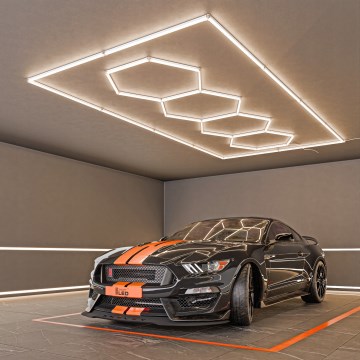 LED loftlampe HEXAGON LED/426W/85-265V 4000K 484x243 cm CRI 90 IP44 hvid