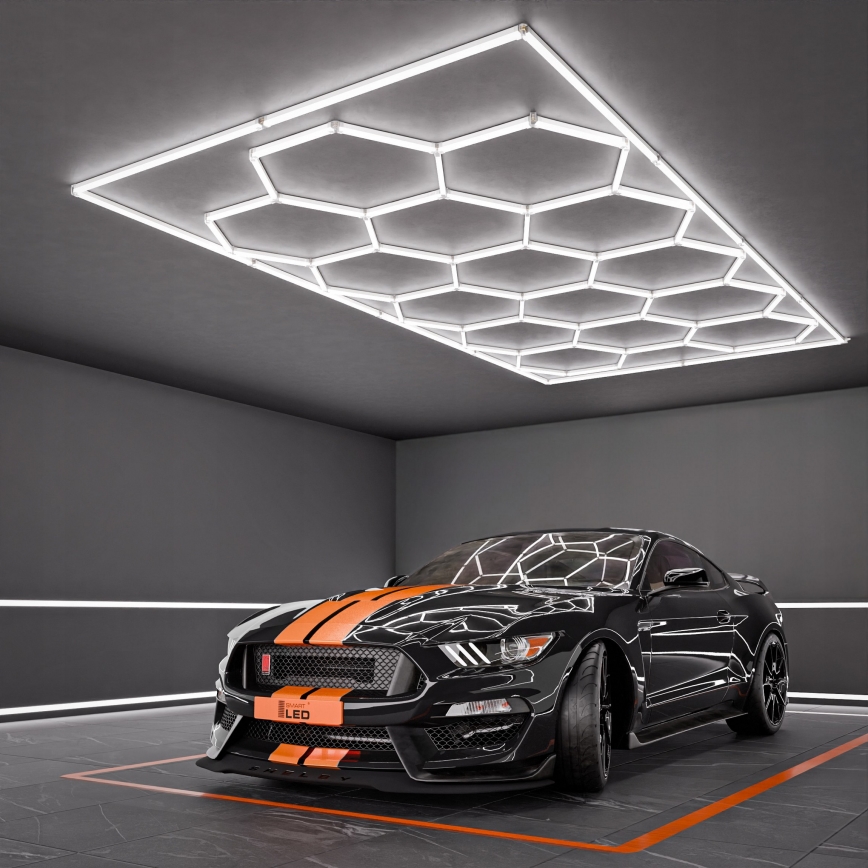 LED loftlampe HEXAGON LED/696W/85-265V 6500K 484x243 cm CRI 90 IP54 hvid