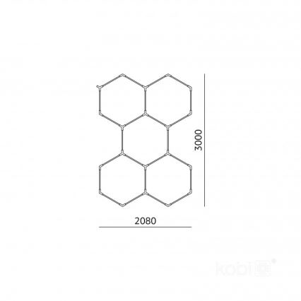 LED loftlampe HEXLINE LED/216W/230V 6500K 208x300 cm hvid