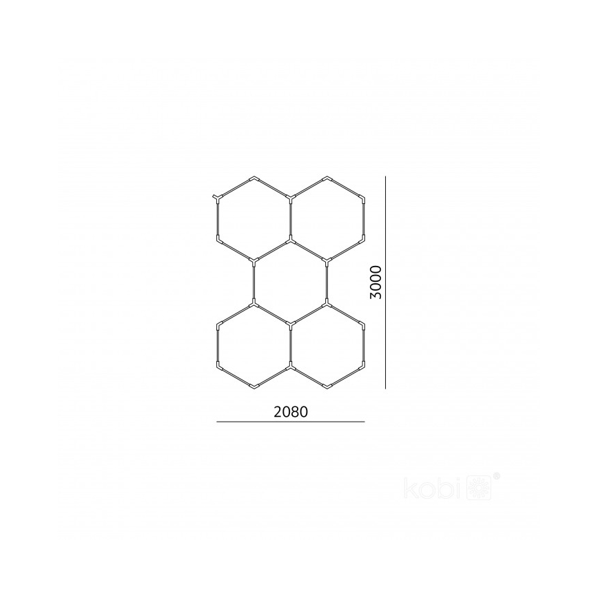 LED loftlampe HEXLINE LED/216W/230V 6500K 208x300 cm hvid