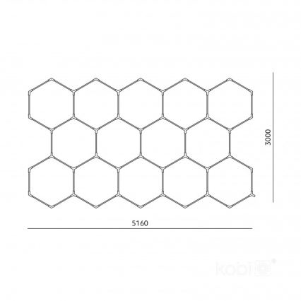 LED loftlampe HEXLINE LED/513W/230V 4000K 300x516 cm hvid