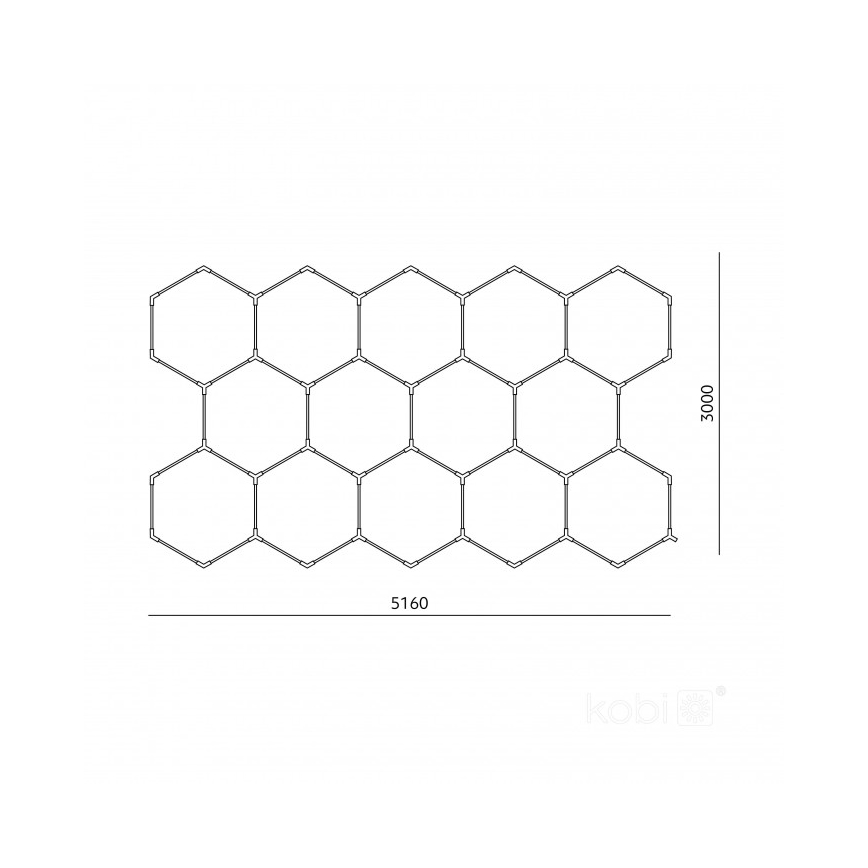 LED loftlampe HEXLINE LED/513W/230V 4000K 300x516 cm hvid