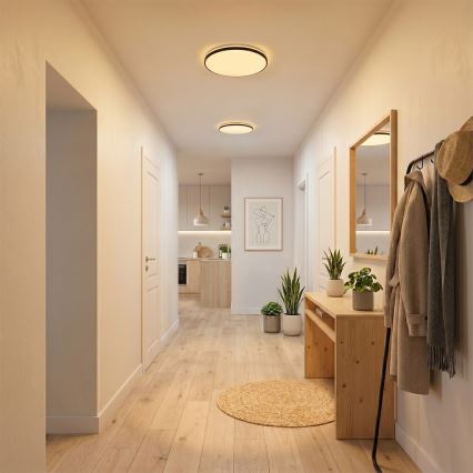 HUGO LED-loftlampe 12/18/24W/230V 3000/4000/6500K Ø 30 cm IP54 sort