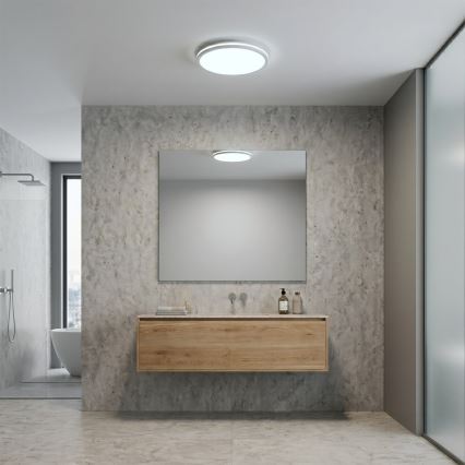 LED-loftlampe HUGO LED/12/18/24W/230V 3000/4000/6500K Ø 30 cm IP54 hvid