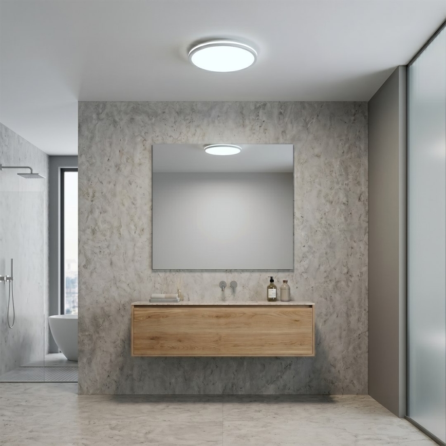 LED-loftlampe HUGO LED/12/18/24W/230V 3000/4000/6500K Ø 30 cm IP54 hvid