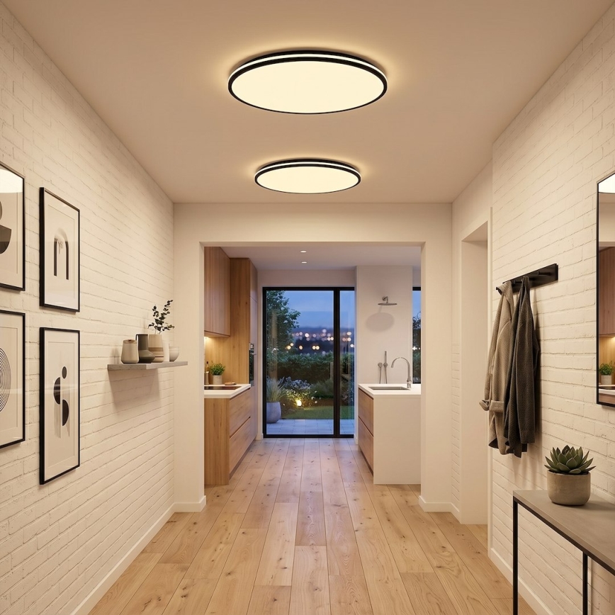 LED loftlampe HUGO LED/21/32/42W/230V 3000/4000/6500K Ø 45 cm IP54 sort