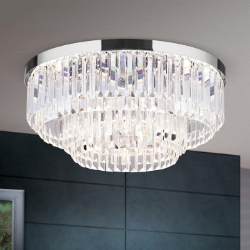 LED Loftlampe i krystal dæmpbar PRISM LED/80W/230V diameter 55 cm skinnende krom