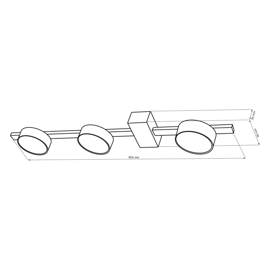 LED loftlampe JOY 3xGX53/6W/230V sort